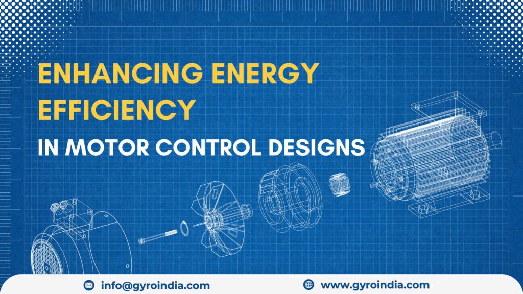 An illustration of innovative motor control systems showcasing high energy efficiency, optimized for sustainability in EVs, appliances, and industries.